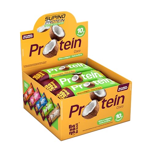 Barra de Proteína Protein Coco 12un 30g 10g Proteína Banana Brasil