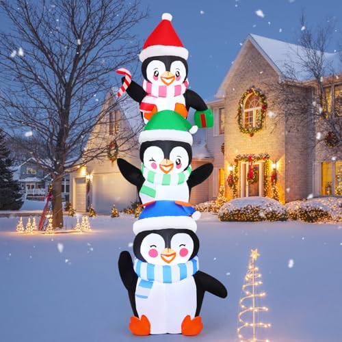 GOOSH 6 FT Christmas Inflatables Penguins Outdoor...