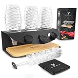 ✅ 𝑬𝑰𝑵𝑴𝑨𝑳𝑰𝑮𝑬 𝑬𝑿𝑻𝑹𝑨𝑺: Zum Flaschenabtropfgestell gibt es eine speziell angepasste Flaschenbürste, die sich perfekt in die SodaStream Crystal 2.0 schmiegt & ein saugstarkes Mikrofasertuch als SodaStream Zubehör für die vollständige Reinigung! Absolut abgestimmt und funkelnde Crystal Flaschen.