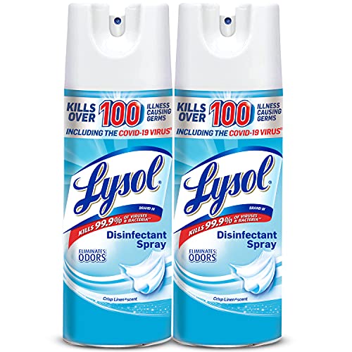 Lysol desinfectante spray Crisp lino, 25oz (2 x 12.5oz) RAC89946, 12.5 ounces ( Pack of 2 ), 1