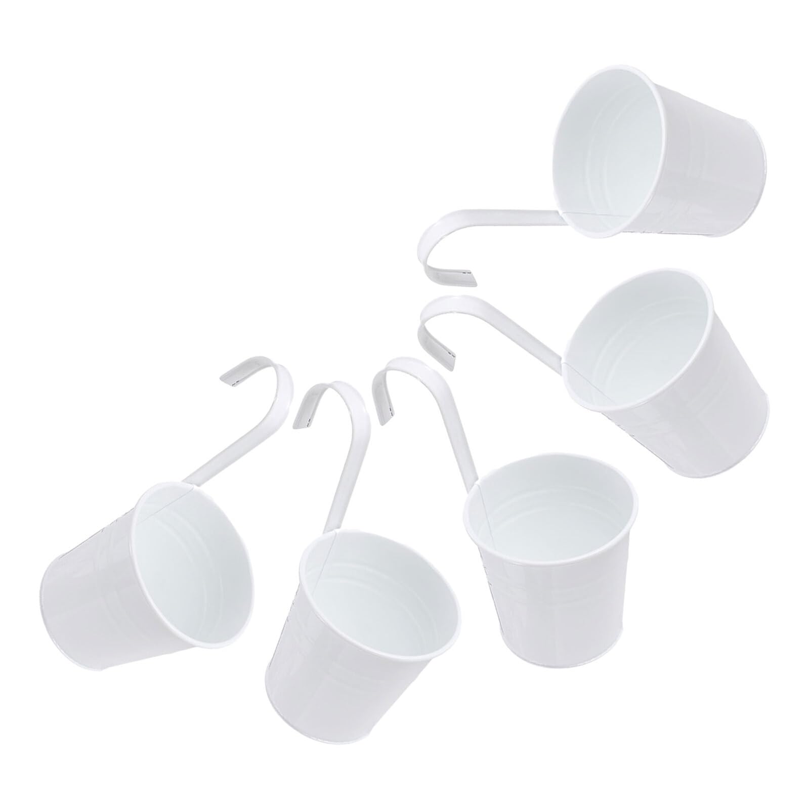 Petits pots suspendus Veemoon en métal blanc, jardinières de balcon pour plantes sans trou