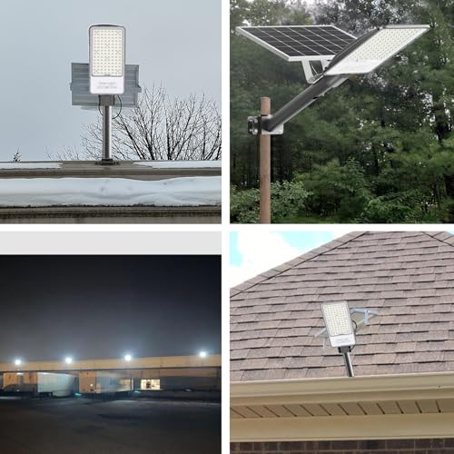 Bowite Solar Street Light Outdoor 6500K, Commercial Security Flood Light - image 7