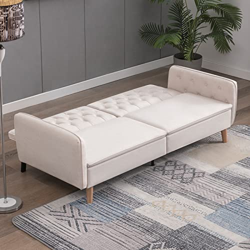 Zafly Couch Bed, 76.8'' Loveseat Bed Couches For Living Room, Futon Sofa Bed Deep Seat Sofa Beds With Soft Ice And Snow Velvet Sturdy Sleeper Sofa For Small Space, Bedroom, Apartment, Dorm #TOP2