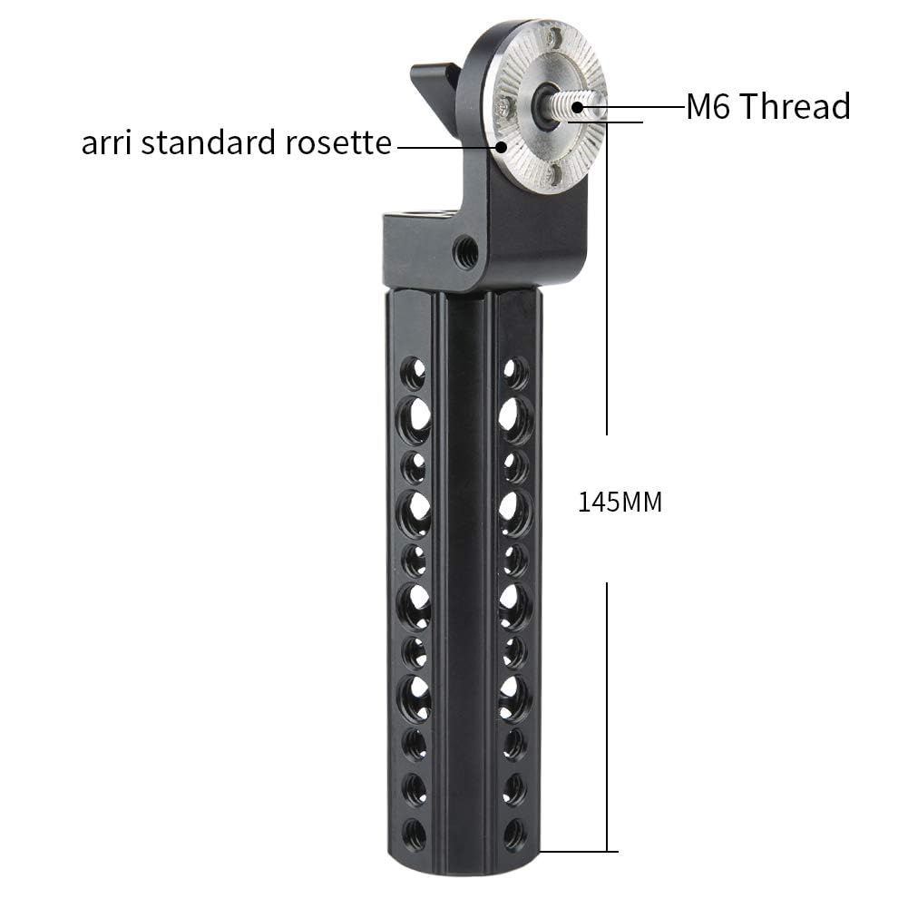 NICEYRIG Rosetten Griff Griff mit Standard Rosette Mount Adapter (M6 Gewinde, 31,8 mm) für 15mm Schulterstütze Rig Rod Support System
