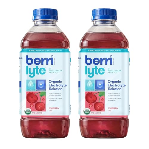 Image of Berri Lyte Organic Electrolyte Drink - Cherry Flavor - Plant-Based Hydration with Coconut Water, Natural Electrolytes, USDA Organic for Kids & Adults, 1 L, 2-Count