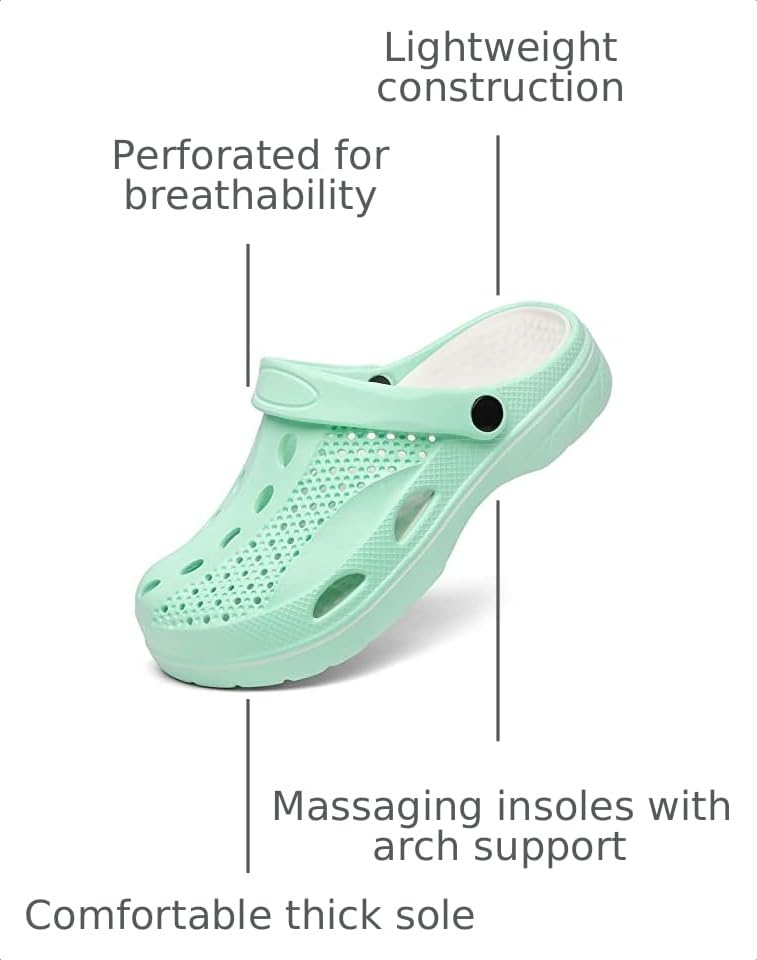 Image of SOSOWHLTE Men's & Women's Arch Support Clogs Garden Shoes Removable Insole