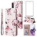 Asuwish Compatible with Samsung Galaxy S21 FE Gaxaly S 21 FE 5G Wallet Case and Tempered Glass Screen Protector Leather Flip Card Holder Kickstand Phone Cases for Glaxay S21FE5G UW S21FE 21S G5 Pink