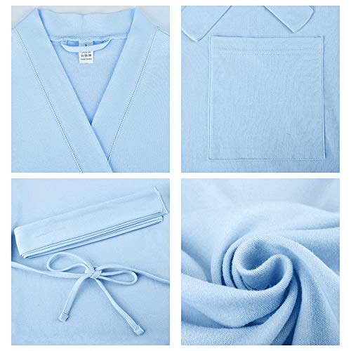 Image of U2SKIIN Womens Robes, 100% Cotton Lightweight Robes 3 /4 Sleeves Kimono Knit Soft Loungewear Short Bathrobe