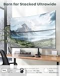 Dual Monitor-Arm Ultrawide Heavy Duty - 24-57 inch Vertical Dual Monitor Mount, Adjustable Stacked Double Monitor Desk Mount Stand, Max Load 59.4 lbs (per Arm), VESA 75/100 mm, Black