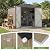 Patiowell 8x6 FT Storage Shed with Floor Frame, Metal Garden Patio Shed with Lockable Door and Sloping Roof, Waterproof Steel Outdoor Tool Shed for Backyard Garden Lawn, Brown