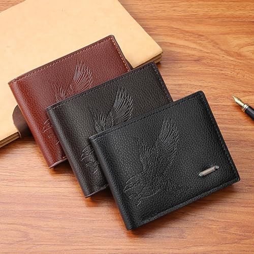 Image of Slim Wallet for Men with Coin Purse, Minimalist Wallet with Zipper, Bifold Mens Wallets with Credit Card Holder, PU Leather Men's Wallet with Money Clip, Carteras Para Hombres (Brown E)