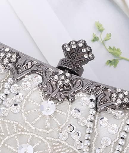 Women's Vintage Beaded Evening Bag Sequin Clutch Purses for Women Wedding Clutches Prom Cocktail Party Handbags - Image 7