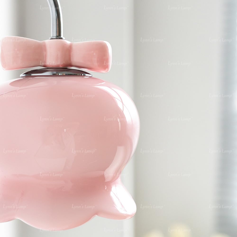 Kinkiety wewnętrzne do pokoju dziecięcego Lampa ścienna do pokoju dziewczynki z uroczym węzłem ze szkła opalinowego białe różowe chromowane i złote lampki nocne do salonu lub pokoju dziecięcego