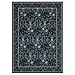Joydeco Machine Washable Area Rugs 5x7, Boho Floral Rug for Bedroom Non Slip, Soft Forest Botanical Low-Pile Floor Indoor Throw Carpet for Living Dining Room Dorm Office, Blue-Black