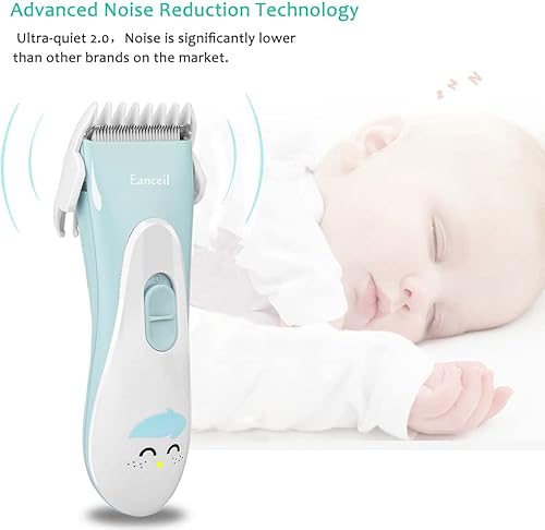 Miniatura 5 de Cortadora de pelo para bebés, cuchilla de cerámica eléctrica para niños, ultra silenciosa, inalámbrica, recargable, impermeable, kit de corte de