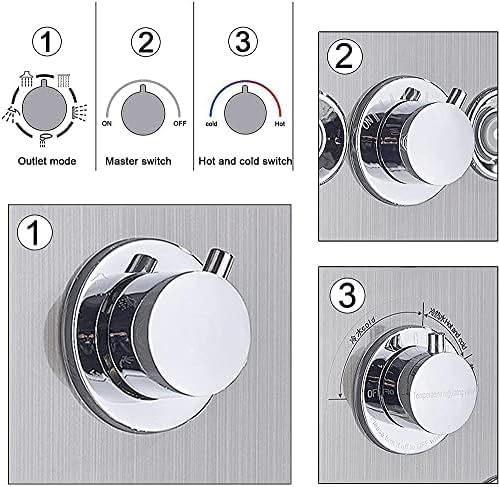 Brushed Nickel Shower Panel Tower Wall Mounted Tower Suit Shower Tower Panel 6 Functions with 4 Massage Jets
