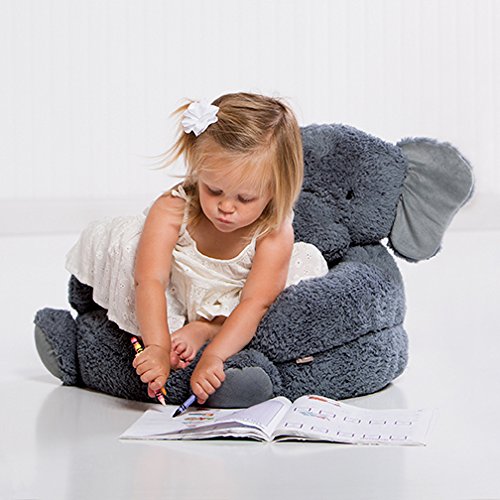 Trend Lab Elephant Toddler Chair Plush Character Kids Chair Comfy Furniture Pillow Chair for Boys and Girls, 21 x 19 x 19 inches - Thumbnail 7