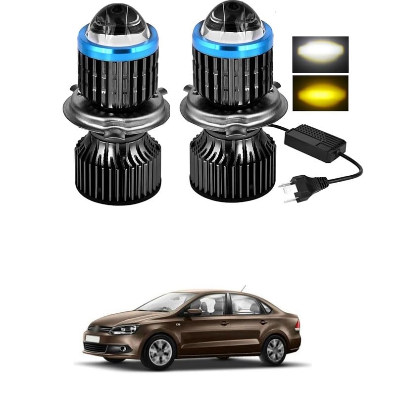 LOVMOTO Universal 100W H4 Fitting Led Headlight Lens Projector Bulb | White and Yellow | High and Low Beam | With Cooling Fan For All Bikes And Cars Comfortable With Ve-nto-image-22