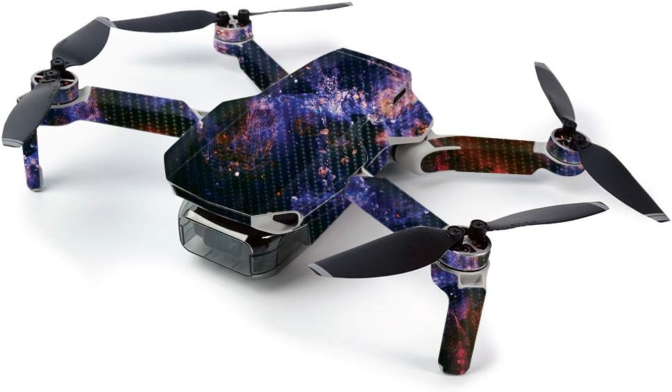 MightySkins Carbon Fiber Skin Compatible With DJI Mavic Mini Portable Drone Quadcopter - Andromeda | Protective, Durable Textured Carbon Fiber Finish | Easy To Apply and Change Style | Made in the USA