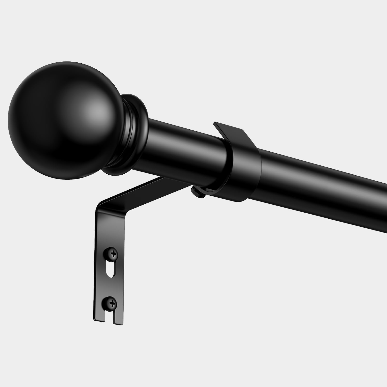 PeSenp Curtain Poles 87-240cm,White Curtain Pole for Eyelet Curtains,16mm Curtain Rod with Round Finials,Adjustable Multi-Piece Metal Curtain Poles Includes Brackets & Fittings Set
