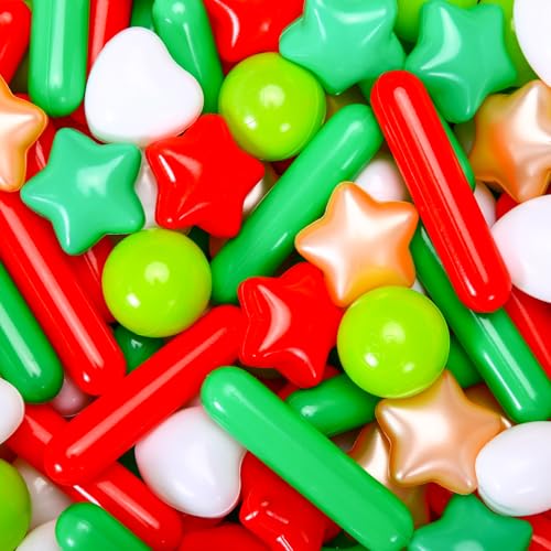 Heopeis Ball Pit Balls Stars Hearts Strip Shapes for Toddlers - 50 150 200 500 Plastic Toy Balls for Boy Girls Ballpit Play Tent Playhouse, Kids Pool Water Toys, Birthday Party Decorations