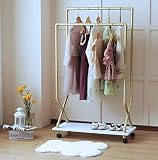 Child Clothes Rack, Kids Garment Rack Armoire Dress-up Closet, Rolling Pipe Open Clothing Rack with