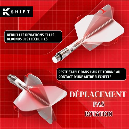 Target Darts K-Shift N° 2 Intégrés Vols et Arbres | K Shift N° 2 Système Vol et Arbre, Transparent – K-Flex Court Shift Spin Base, Accessoires de Fléchettes Professionnels – vue 2