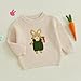 GINEVSAL Baby Boys Girls Easter Outfit Bunny Embroidery Long Sleeve Sweater Shirt Pullover Knitwear Toddler Warm Clothes (Beige, 3-6 Months)
