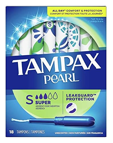 Tampax Pearl Tampons, Plastic Applicator, Super Absorbency - 18 ea, Pack of 3