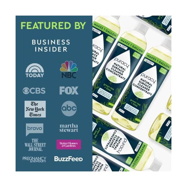 Puracy 99.9% Natural All Purpose Cleaner Concentrate – Makes 128oz Multi Purpose Cleaner – Green Tea & Lime – Surface Cleaner, Floor Cleaner, Kitchen, Cleaner, Bathroom Cleaner – Cleaning supplies Puracy 99.9% Natural All Purpose Cleaner Concentrate – Makes 128oz Multi Purpose Cleaner – Green Tea & Lime – Surface Cleaner, Floor Cleaner, Kitchen, Cleaner, Bathroom Cleaner – Cleaning supplies