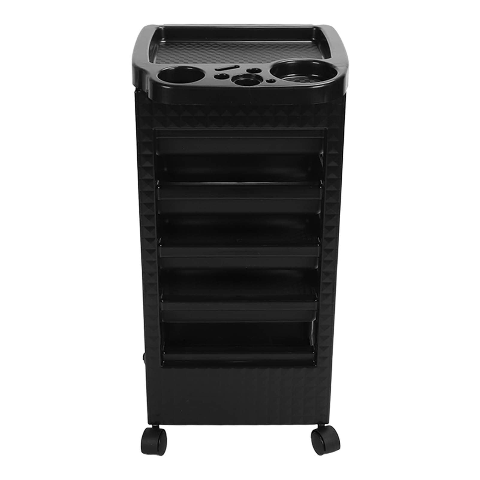 Carrito de peluquería con ruedas de 5 niveles Salón Trolley Plástico con Ruedas Rotación de 360 Grados PP Beauty Salon Cart para Peluquería
