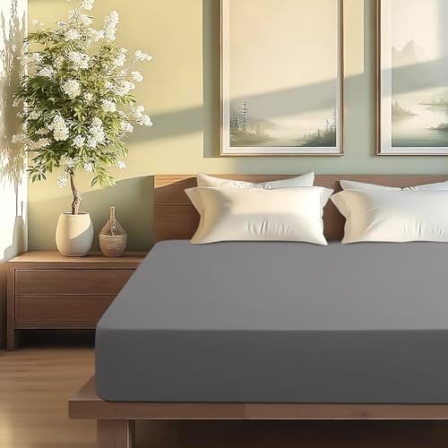 1000 Thread Count Egyptian Cotton Fitted Sheet Queen Only,Ultra-Soft Hotel Luxury Long Staple,Breathable and Comfy Sateen Weave,Fits Up to 18