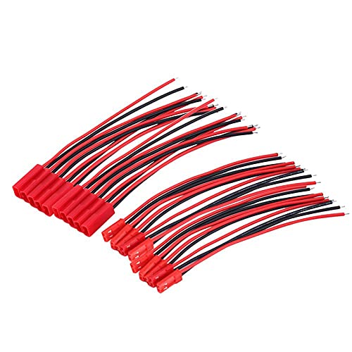 VIPMOON 20Pairs JST 2 Pin Plug Male to Female EL Wire Cable Connector Adapter 22 AWG for 3528 5050 LED Light Strip (4 Inch)