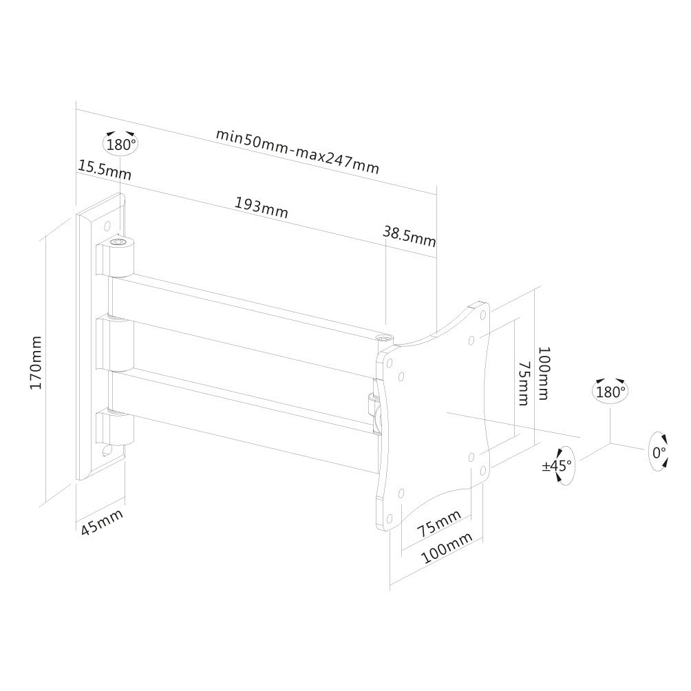 Newstar FPMA-W820BLACK Soporte De Pared para Monitor/TV