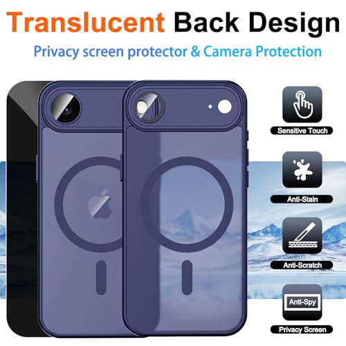 Image of for iPhone Air Case with Privacy Screen Protector, Blue