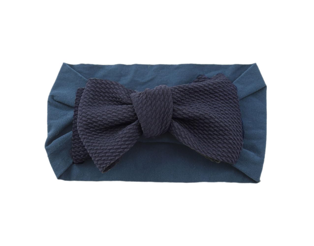 Baby Girl's Soft Bowknot Nylon Headband Toddler Hairband Infant Hair Accessories Gifts for Photography Travel Party Festivals (Navy Blue, Free)