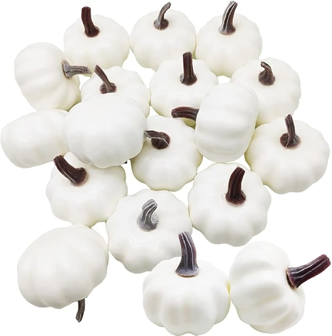 Alaeseje 18PCS Artificial Pumpkins,2.17in Fake Mini