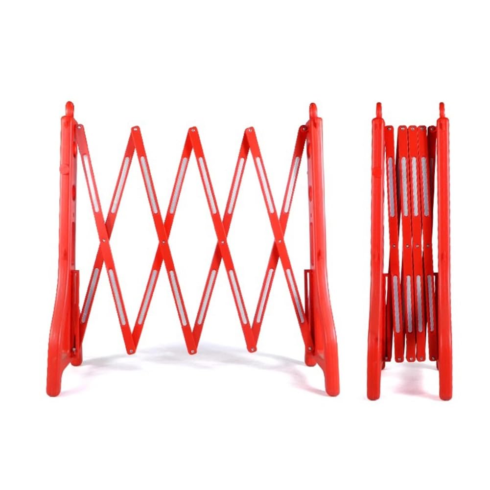 Genérico Barrera de Seguridad portátil y Extensible - Valla de tráfico retráctil rellena de Agua, Barrera de plástico para Exteriores para Control de multitudes y Seguridad - Roja, Ideal para Eventos