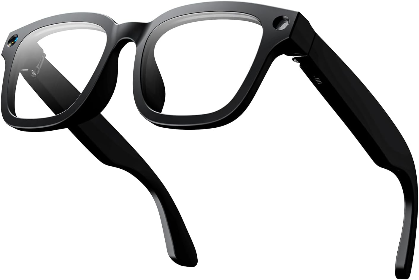 ZXQ Smart AI Camera Sunglasses, Black Frame with Dark Lenses, Digital Recording Eyewear for Photos and Videos