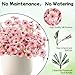 MACTING Artificial Flowers for Outdoors 6 Bundles UV Resistant Fake Flowers No Fade Faux Plastic Flowers for Hanging Planters Window Patio Porch Yard Garden Indoor Outside Spring Decoration,Pink