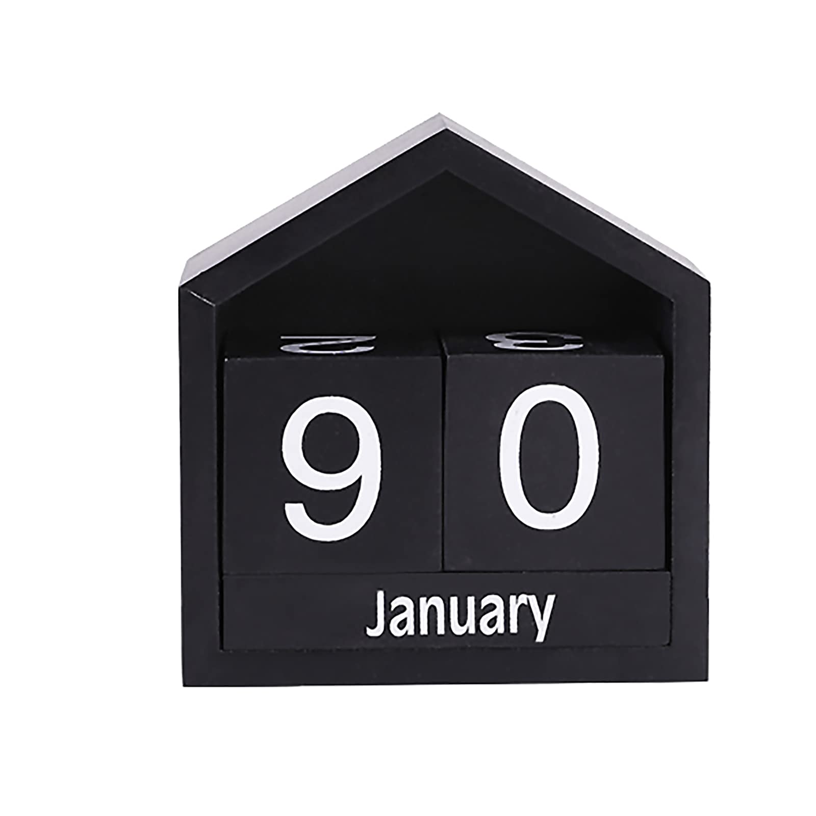 Buy OMKMNOE Vintage Wood Perpetual Desktop Wooden Block, Month Date