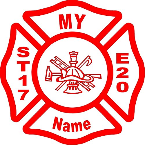Firefighter Fireman Fire Department Maltese Cross Man cave fire station Customization Removable Wall art Decals graphics