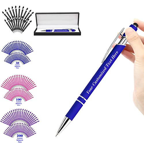 PC 1 Bolígrafos Personalizados a Granel Con Punta de Lápiz - Impresión Personalizada Con Nombre 0.5mm Suave al Tacto Bolígrafo Mediano Personalización Sin Tinta Negra Para Oficina, Escuela, Graduación