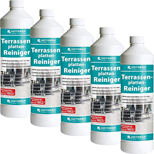 Preisvergleich Produktbild HOTREGA 5 x Terrassenplatten-Reiniger 1000ml Flasche