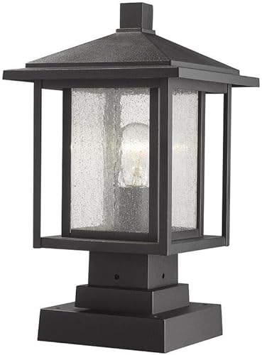 Miniatura 4 de Z-Lite 554PHMS-SQPM-ORB 1 lámpara de montaje en muelle para exteriores, bronce aceitado, 16.77x9.00x9.00