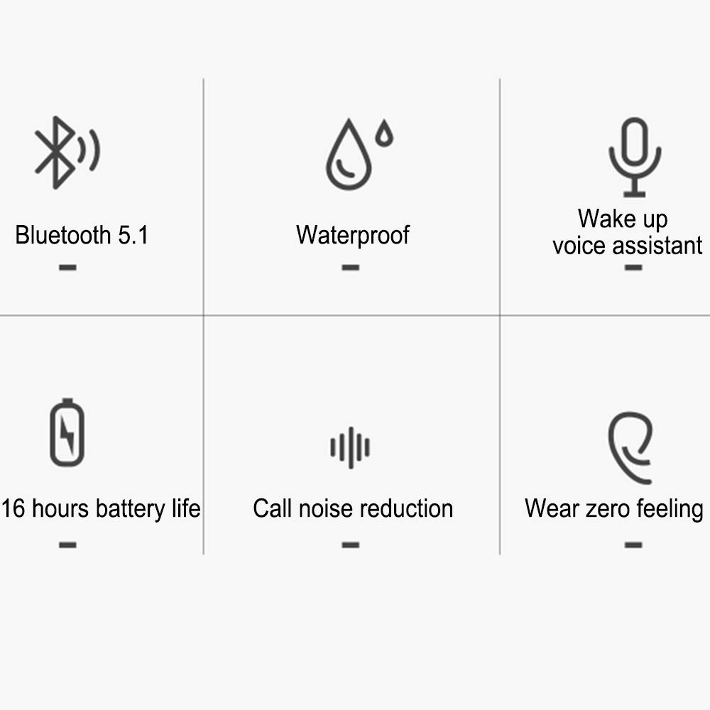 Bezprzewodowe słuchawki, bezprzewodowe słuchawki douszne Bluetooth 5.1, stereo, subwoofer, bezprzewodowe słuchawki z wodoodpornym mikrofonem o wysokiej rozdzielczości, inteligentny dotyk