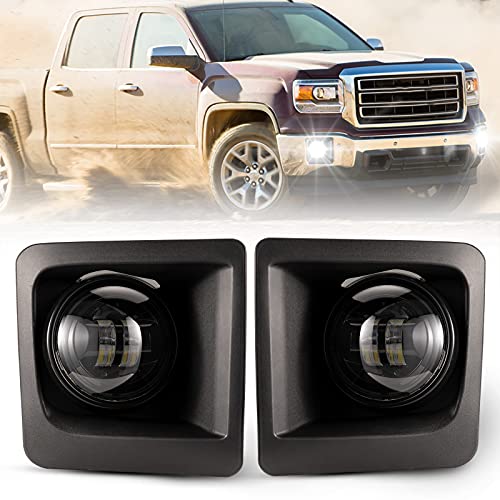 BUNKER INDUST LED Fog Lights for 2014-2015 GMC Sierra 1500,Bumper Driving Fog lamp Kit Fog Light