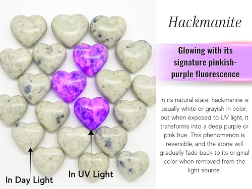 Image of Crystal Heaven Certified Hackmanite Heart Palm Pebbles Stones For Anxiety Stress Relief Massage-Aaa Grade Original Healing Gemstone Agate Heart Palm Stone For Yoga Meditation Spiritual
