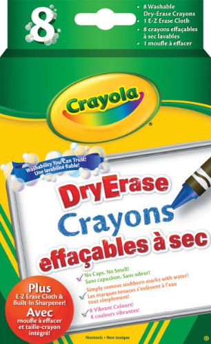 Crayola 8 Dry Erase Crayons, Washable Original