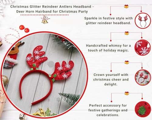 Image of PoPo Toys Deer Headband Design Hair Band | Hairband for Party Birthday| Xmas Gift for Children Girls | Christmas Decorations Items for Home Ornaments Props